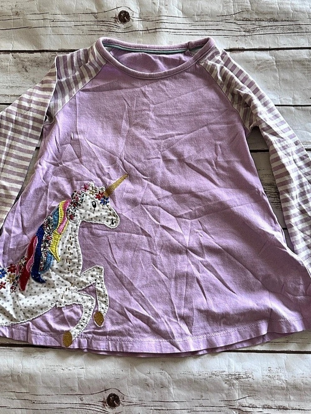 Girls unicorn dress with rainbow mane and tail, size 4-5 years. Guc